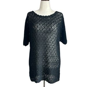 DVF Diane von Furstenberg VTG Hand Crochet Knit Tunic Size S Boho Oversized Fit
